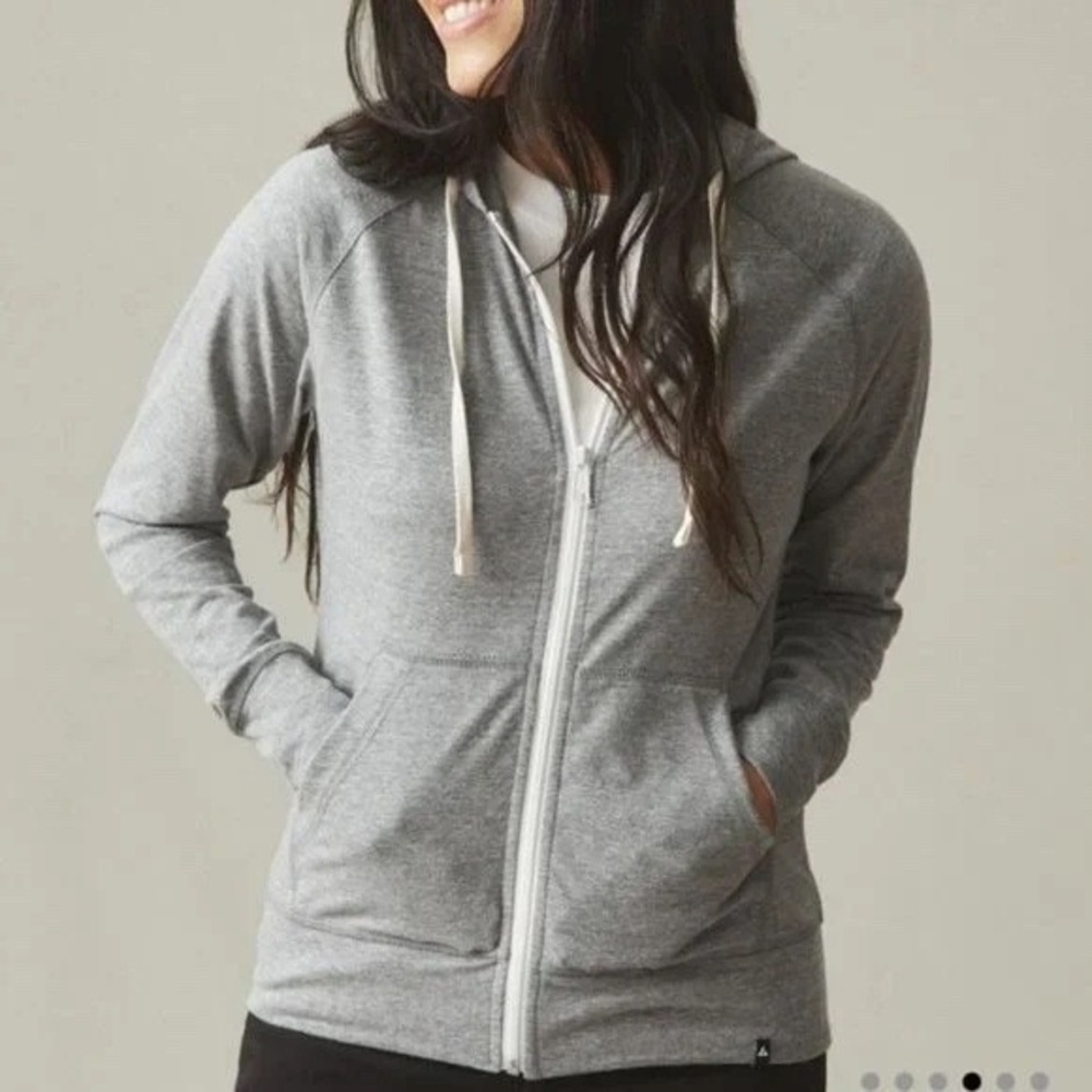 American‎ Giant Lightweight Full Zip Hoodie Womens S Heather Gray Raglan Sleeve